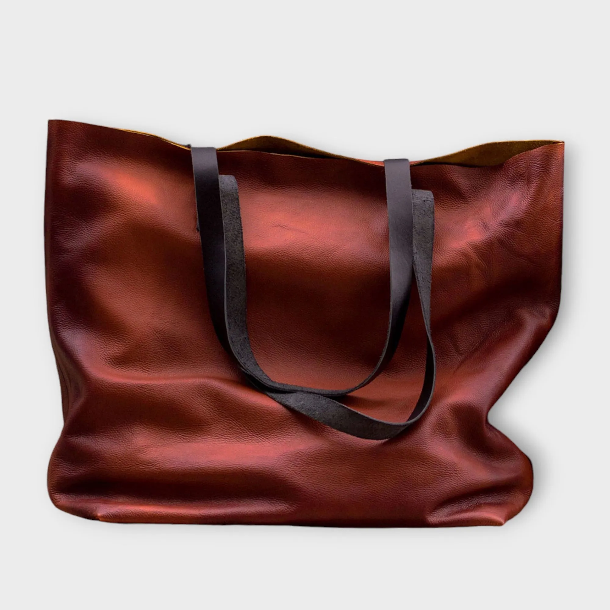 Keran Waxed Brown Leather Tote