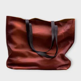 Keran Waxed Brown Leather Tote