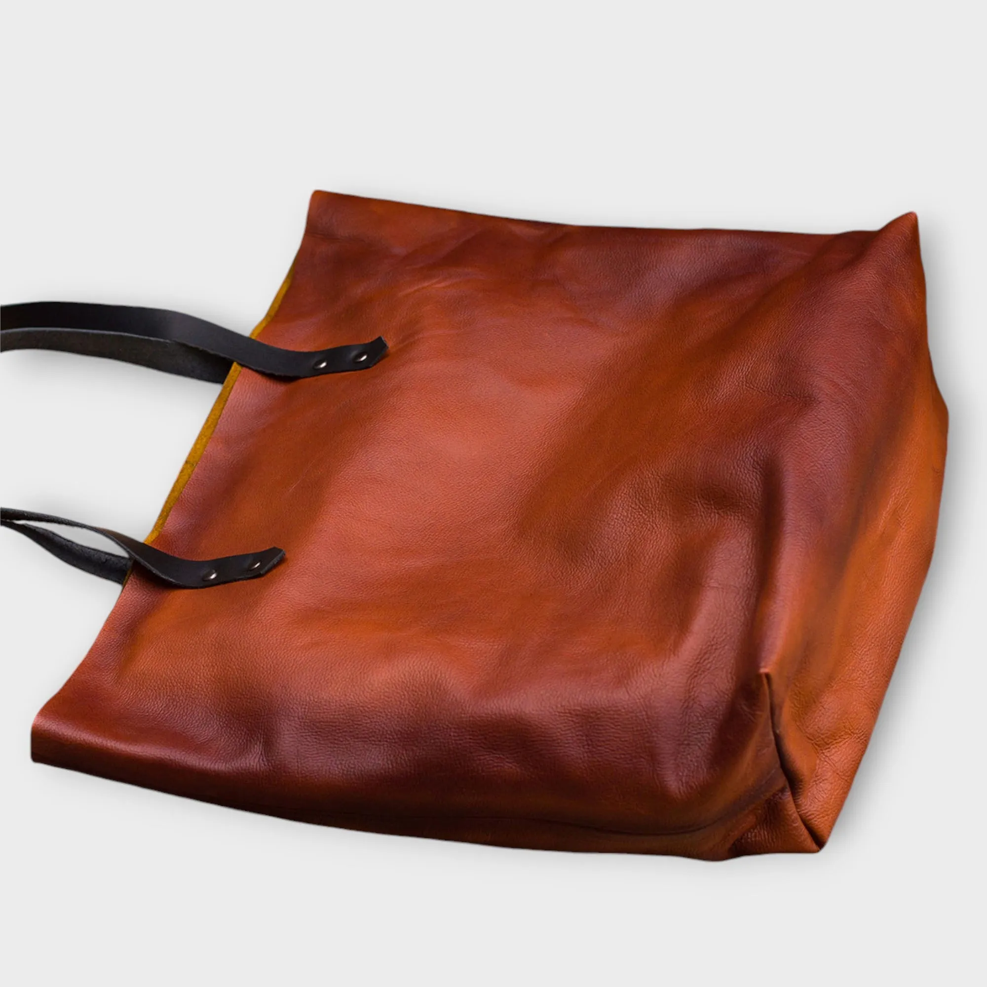Keran Waxed Brown Leather Tote