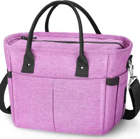 KIPBELIF Cute&Classy Roomy Insulated Lunch Bags for Women - Stylish & Functional Large Tote Adult Lunch Box for Working & Picnic (Purple, M)
