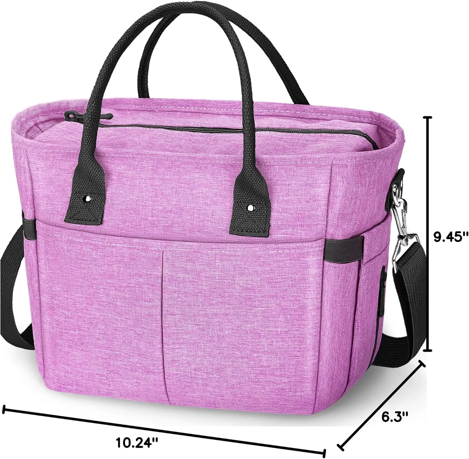 KIPBELIF Cute&Classy Roomy Insulated Lunch Bags for Women - Stylish & Functional Large Tote Adult Lunch Box for Working & Picnic (Purple, M)
