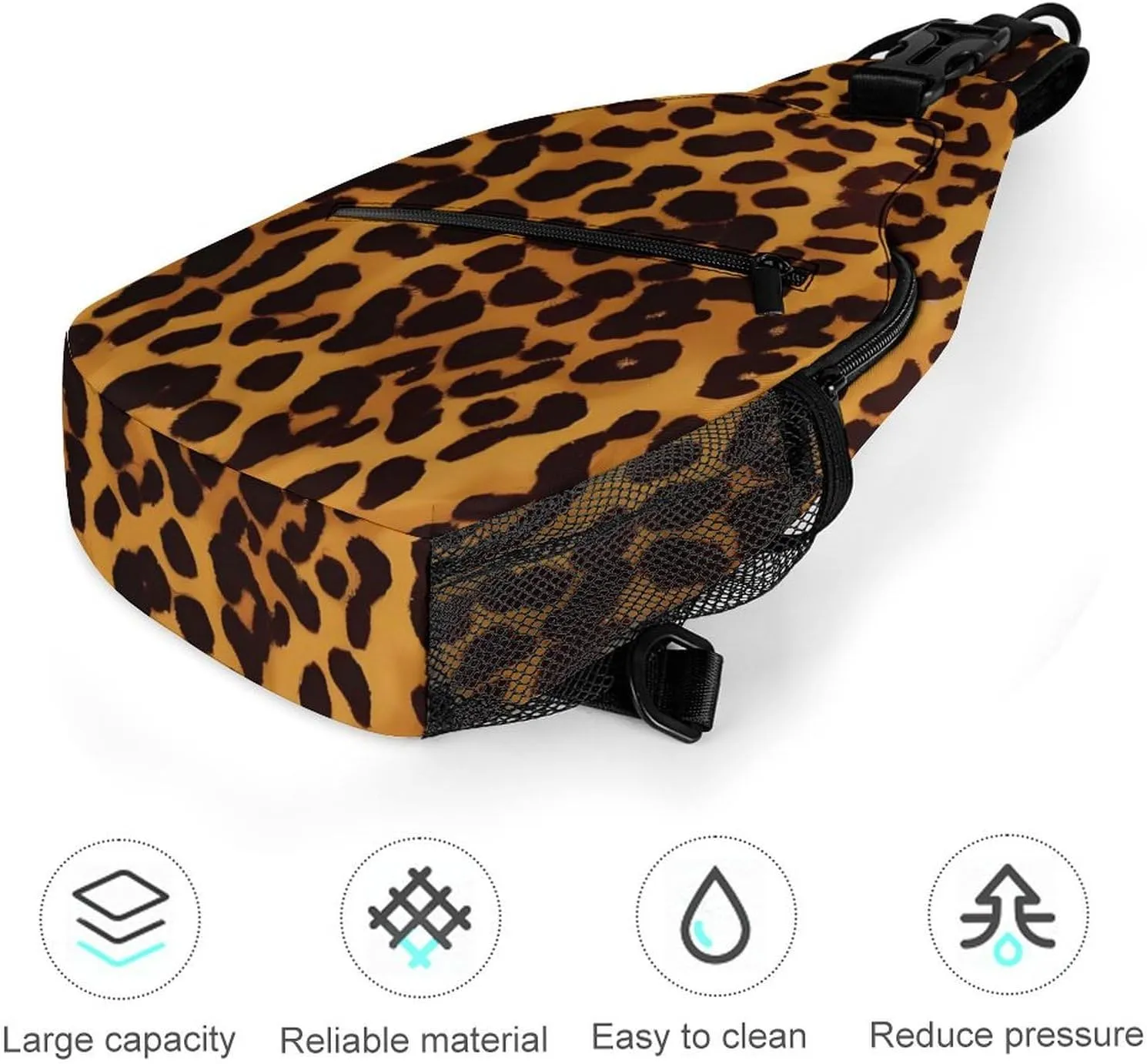 Lightweight Chest Bag Crossbody Bag Cool Cheetah Leopard Sling Backpack for Women Men Sports Travel