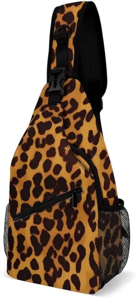 Lightweight Chest Bag Crossbody Bag Cool Cheetah Leopard Sling Backpack for Women Men Sports Travel