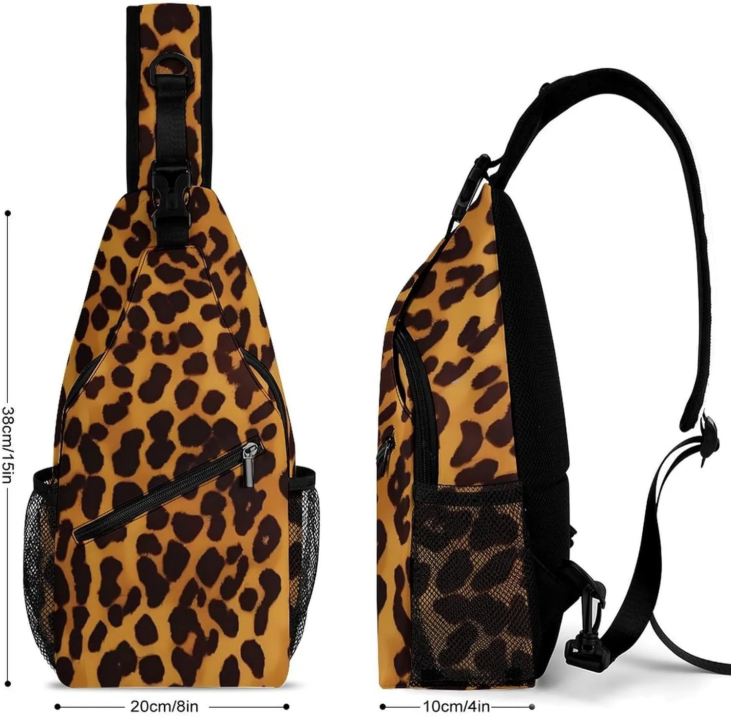 Lightweight Chest Bag Crossbody Bag Cool Cheetah Leopard Sling Backpack for Women Men Sports Travel