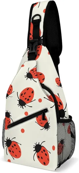 Lightweight Chest Bag Crossbody Bag Ladybugs Pattern Infinite Speckled Sling Backpack for Women Men Sports Travel