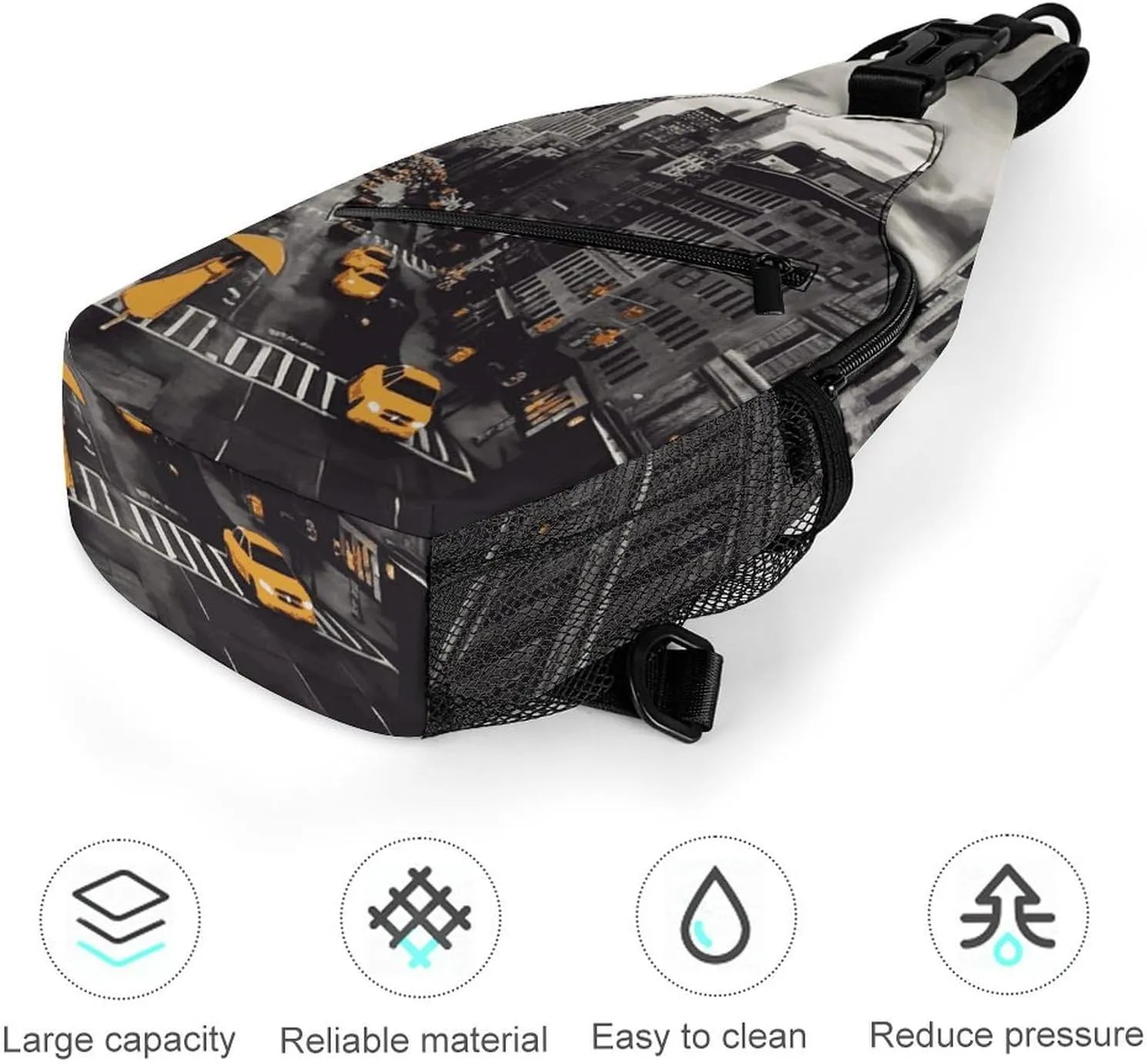 Lightweight Chest Bag Crossbody Bag Love from New York Sling Backpack for Women Men Sports Travel
