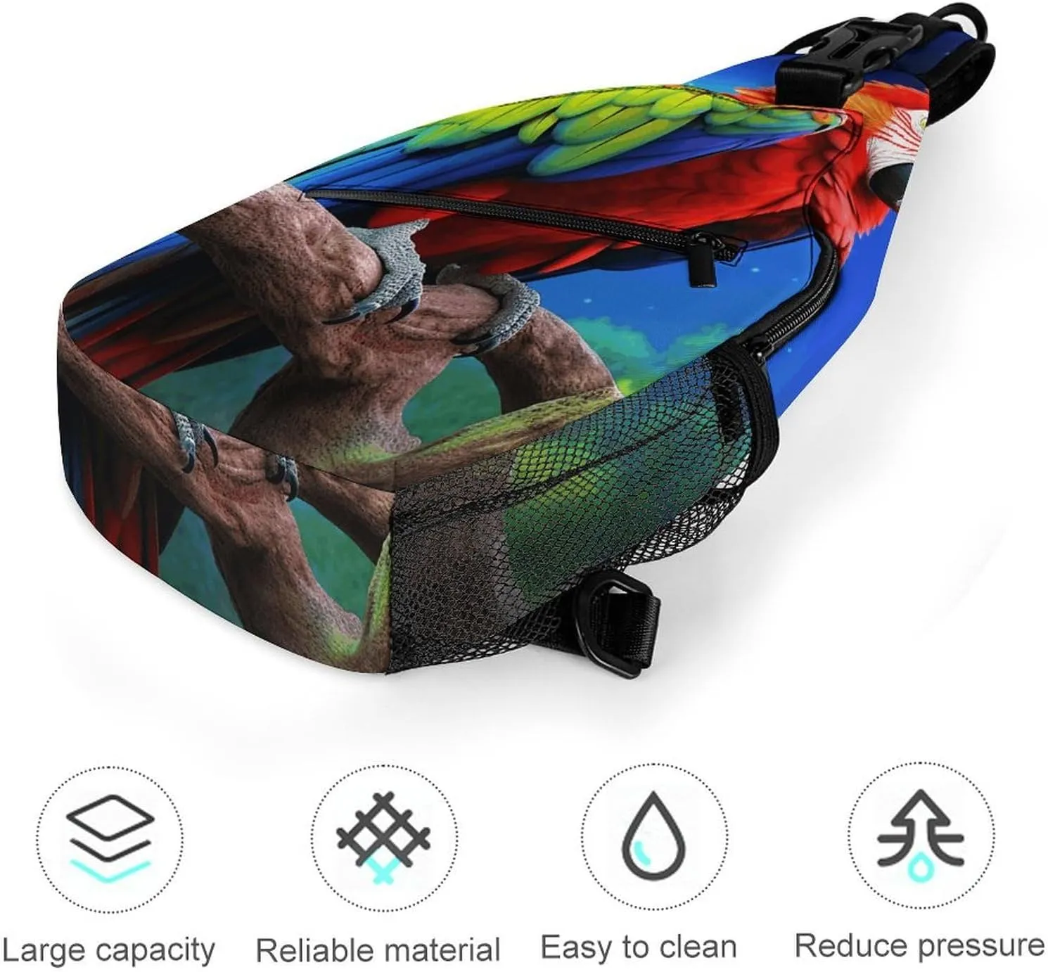 Lightweight Chest Bag Crossbody Bag Parrot Sling Backpack for Women Men Sports Travel