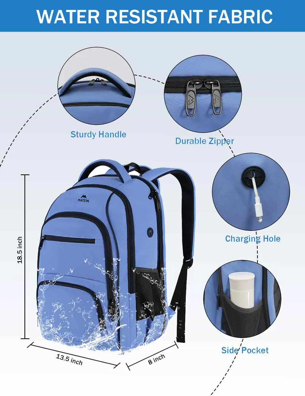 Matein Water Resistant Laptop Backpack