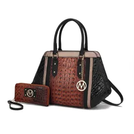 MKF Collection Daisy Two PCS Croco Satchel bag & Wallet by Mia K
