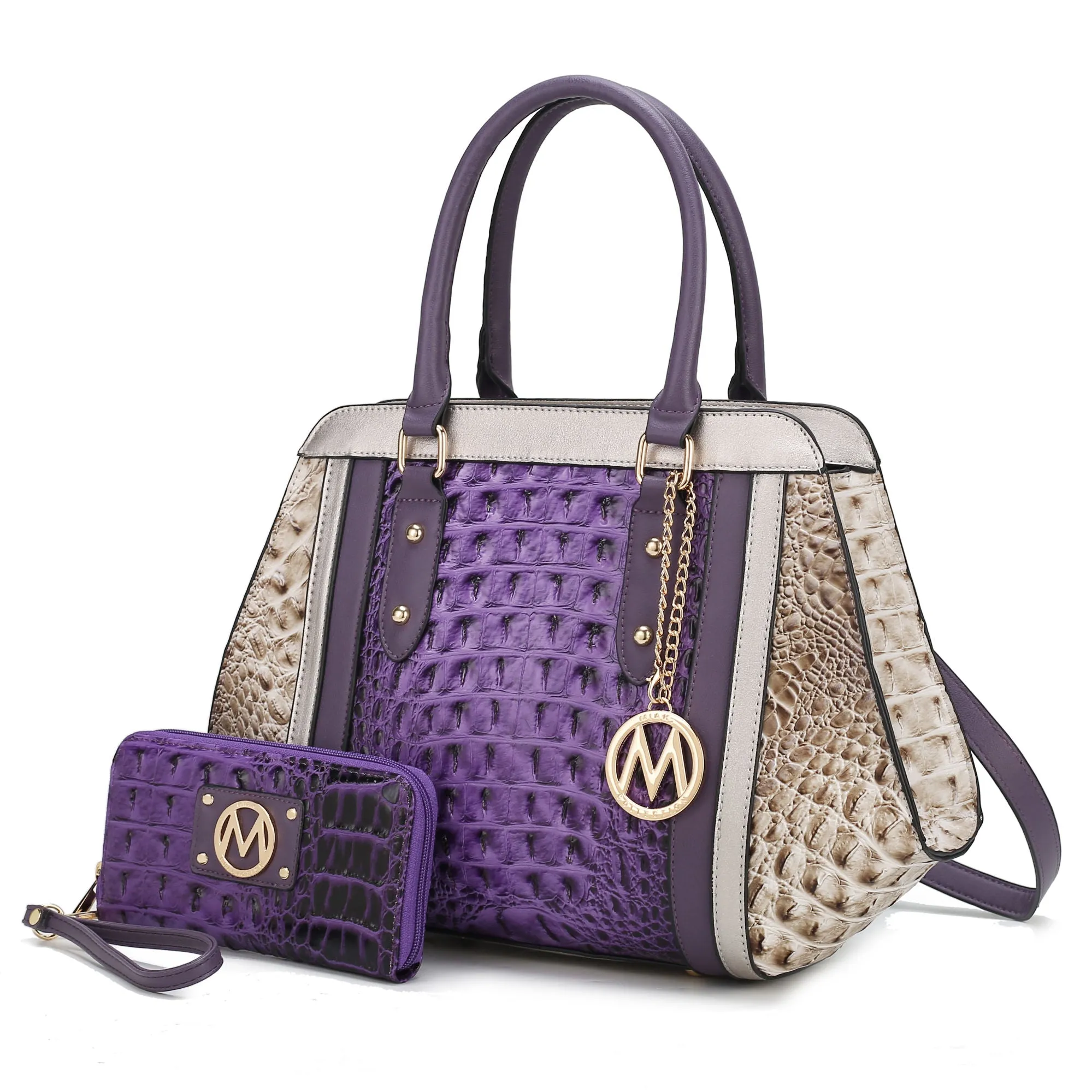 MKF Collection Daisy Two PCS Croco Satchel bag & Wallet by Mia K