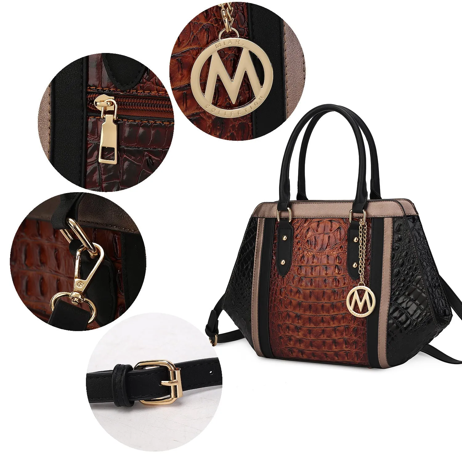 MKF Collection Daisy Two PCS Croco Satchel bag & Wallet by Mia K