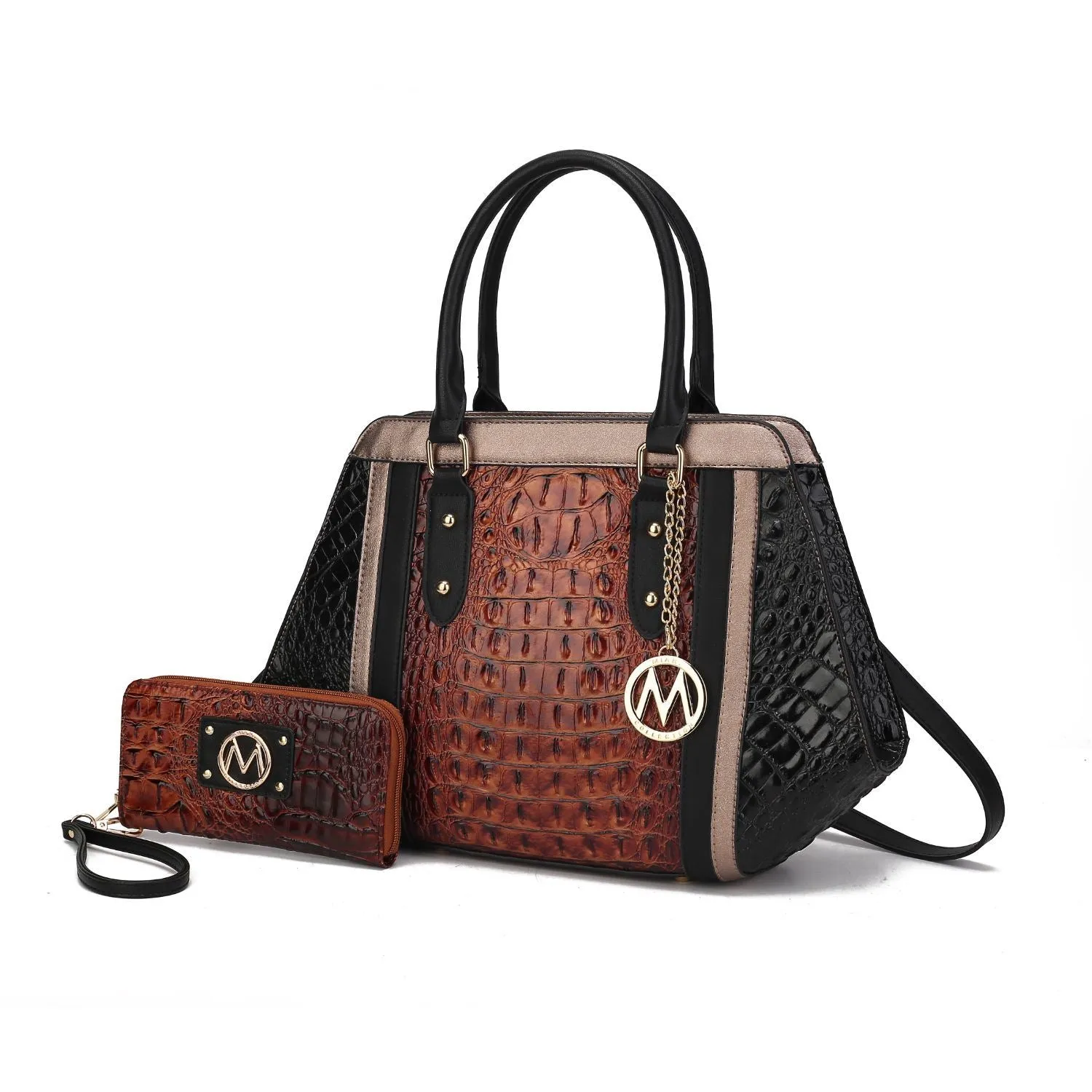 MKF Collection Daisy Two PCS Croco Satchel bag & Wallet by Mia K