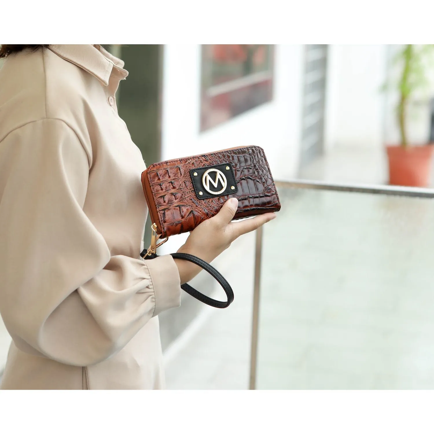 MKF Collection Daisy Two PCS Croco Satchel bag & Wallet by Mia K