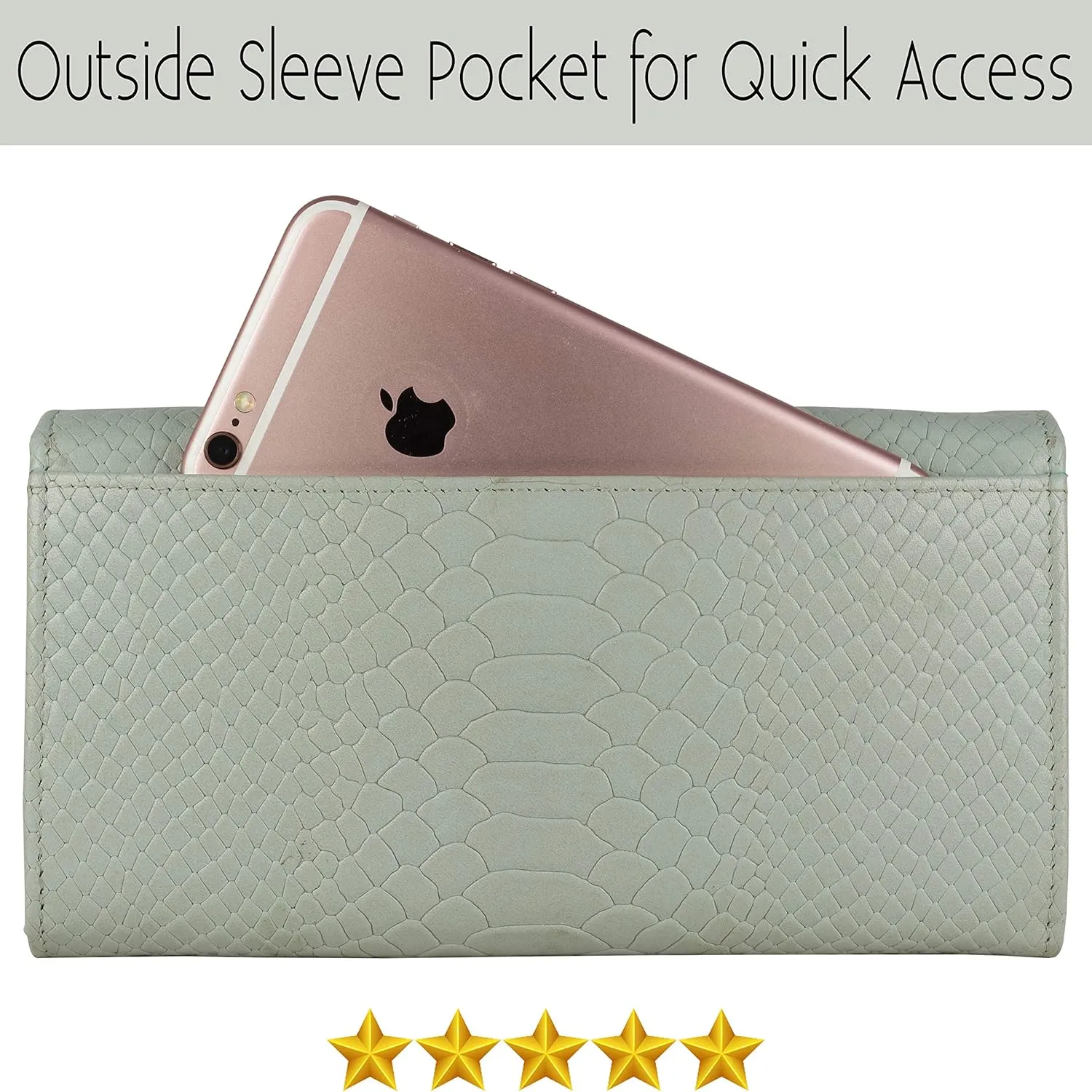 Mou Meraki Women RFID Blocking Genuine Leather Bifold Wallet-Clutch For Women-Shield Against Identity Theft