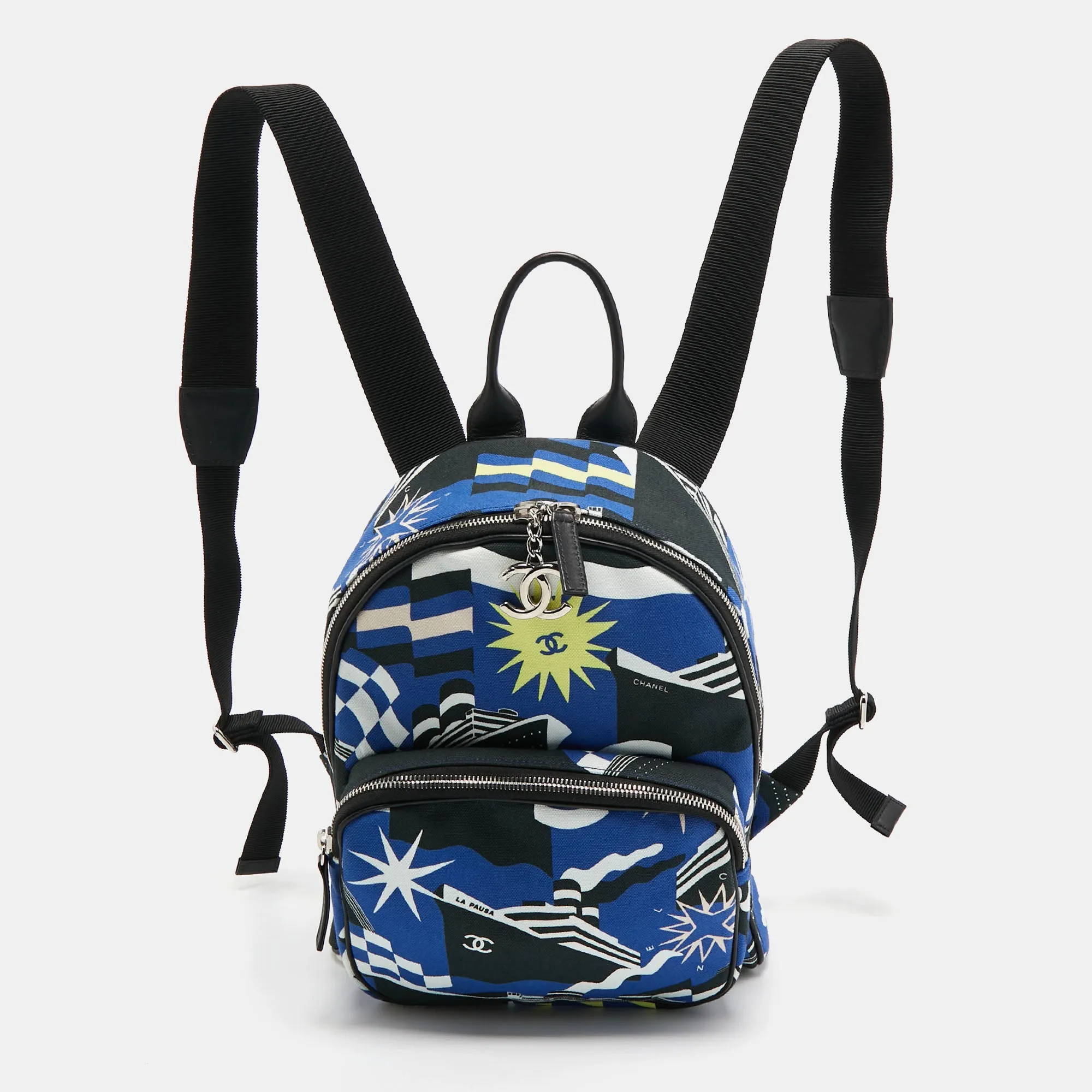 Multicolor Printed Canvas La Pausa Bay Backpack