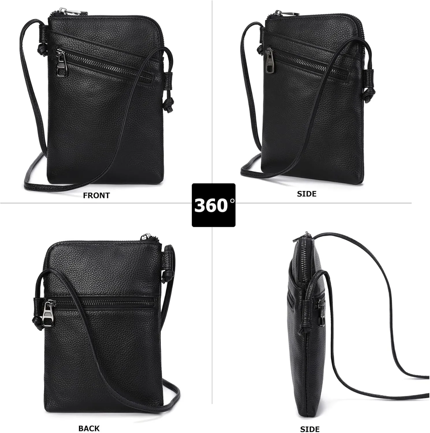 myfriday Genuine Leather Small Crossbody Purses for Women Universal Mini Cell Phone Purse - Small/Large Size Option