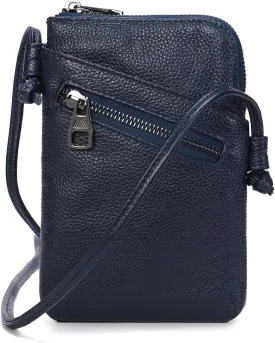 myfriday Genuine Leather Small Crossbody Purses for Women Universal Mini Cell Phone Purse - Small/Large Size Option