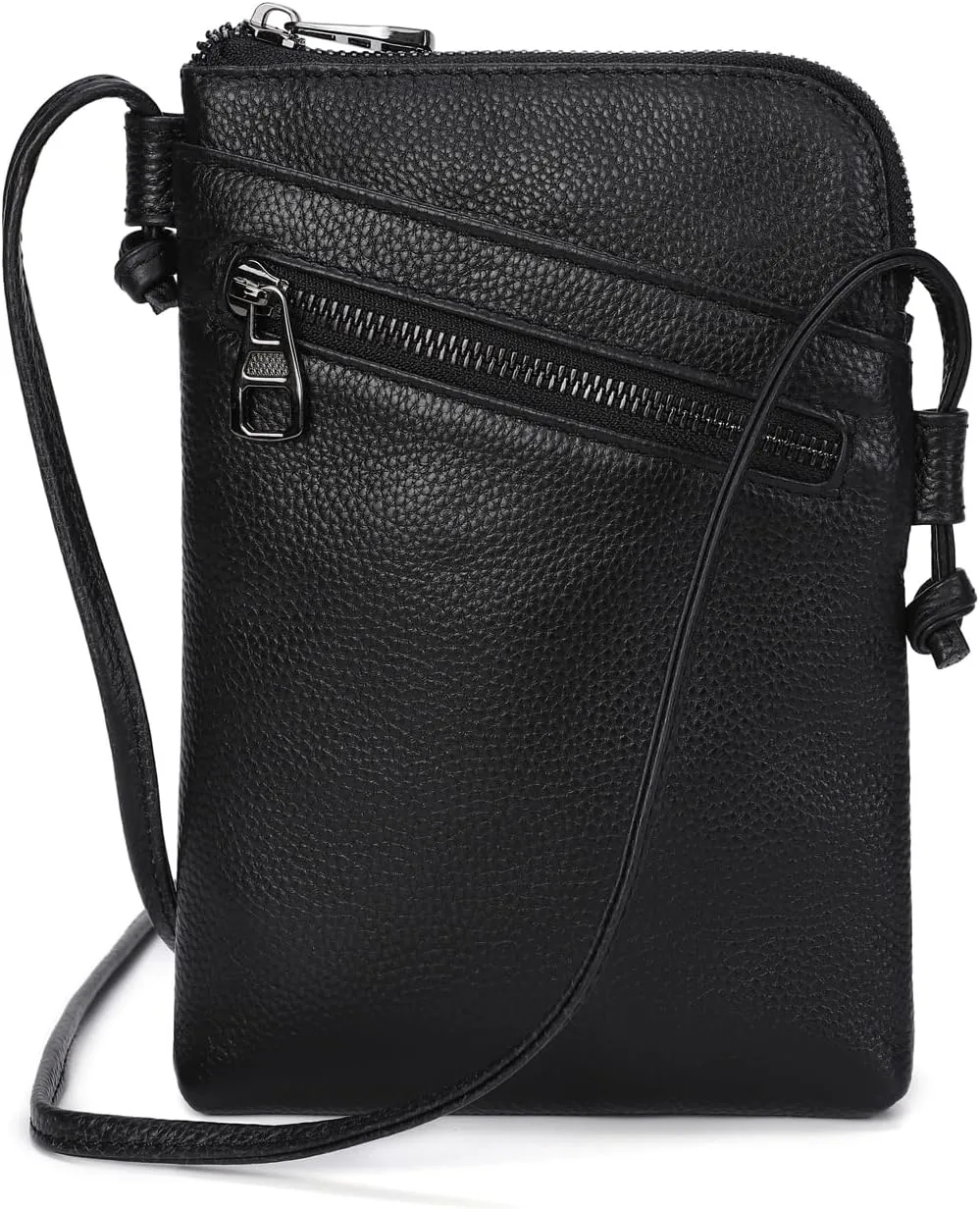 myfriday Genuine Leather Small Crossbody Purses for Women Universal Mini Cell Phone Purse - Small/Large Size Option
