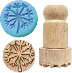 OLYCRAFT Wooden Stamps 1 Inch Dandelion Round Stamp Wooden Clay Stamp Round Wood Stamp Natural Wood Stamp Round Pottery Stamps Small Stamp for Card Making DIY Craft Letter Diary and Scrapbooking