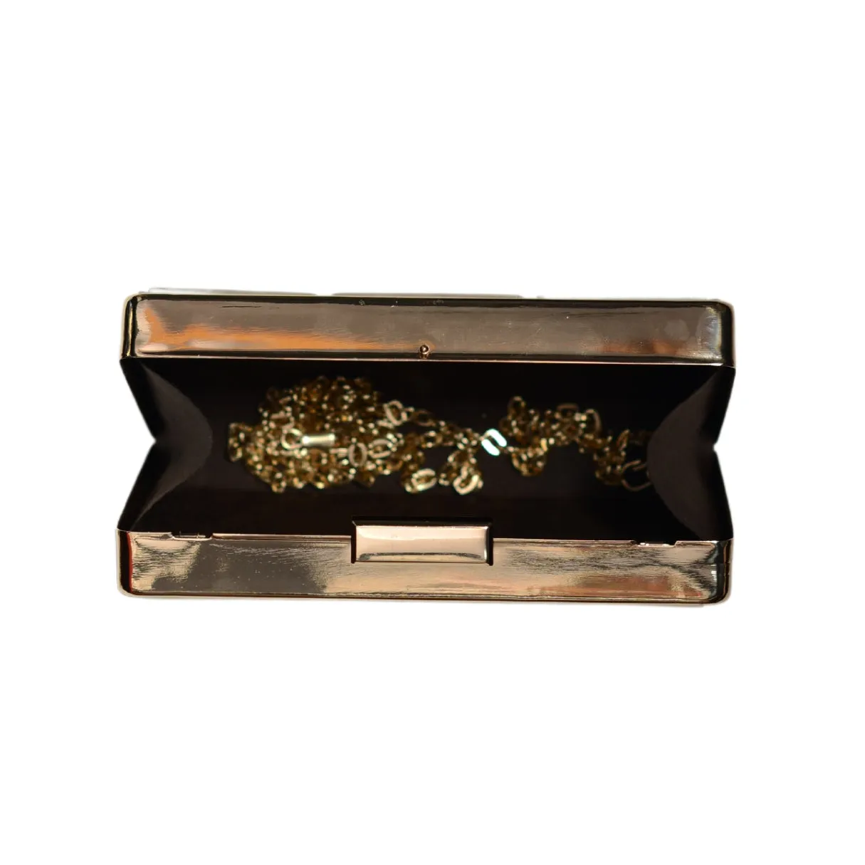 Peach Acrylic MOP Cutout Metal Clutch