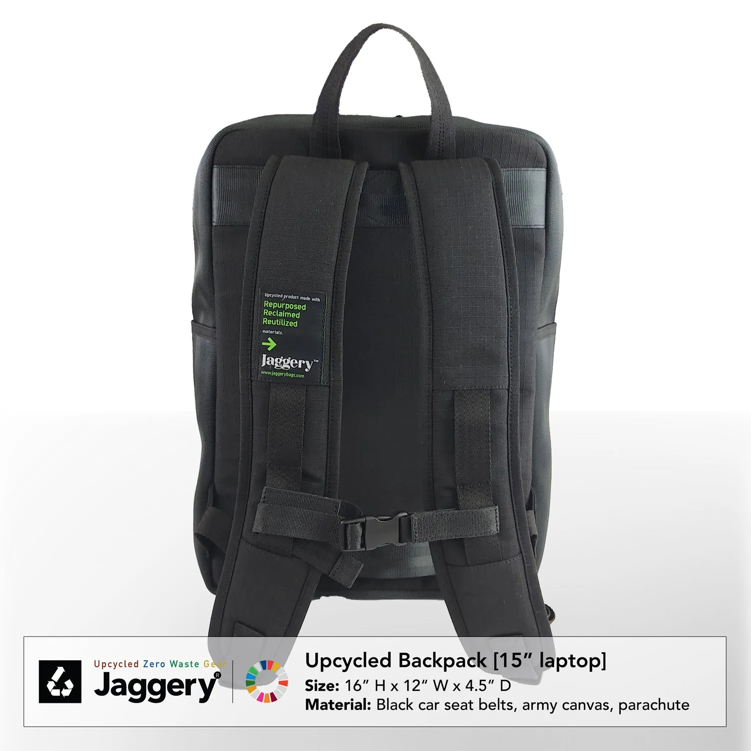 Pervasive Backpack in Black Car Seat Belts [15"laptop bag]
