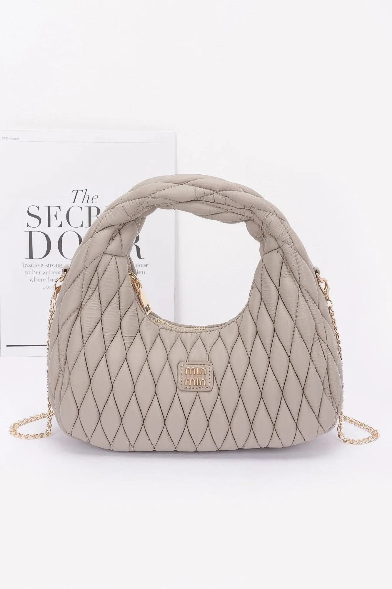 Quilted Faux Leather Hobo Bag