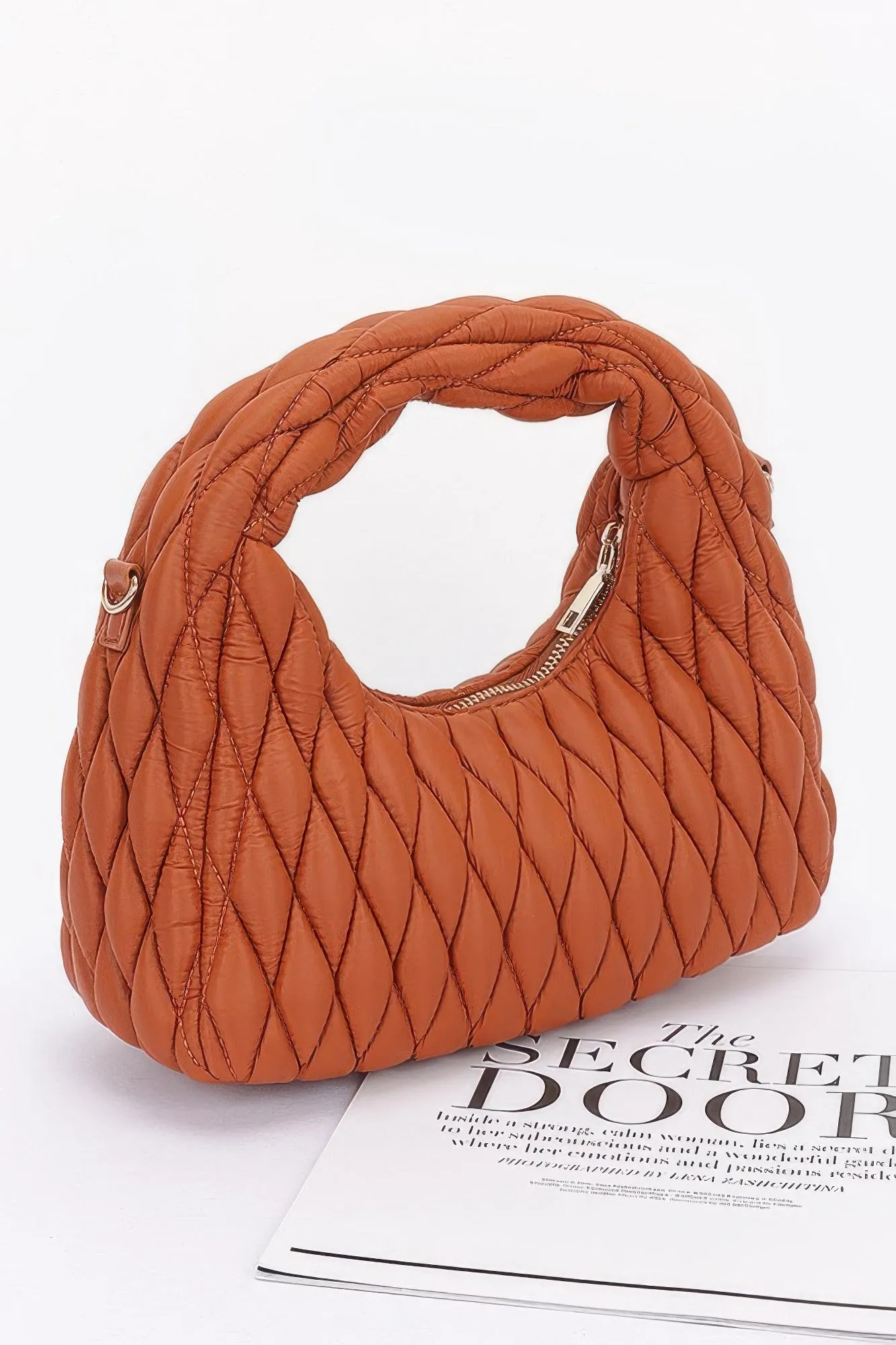 Quilted Faux Leather Hobo Bag