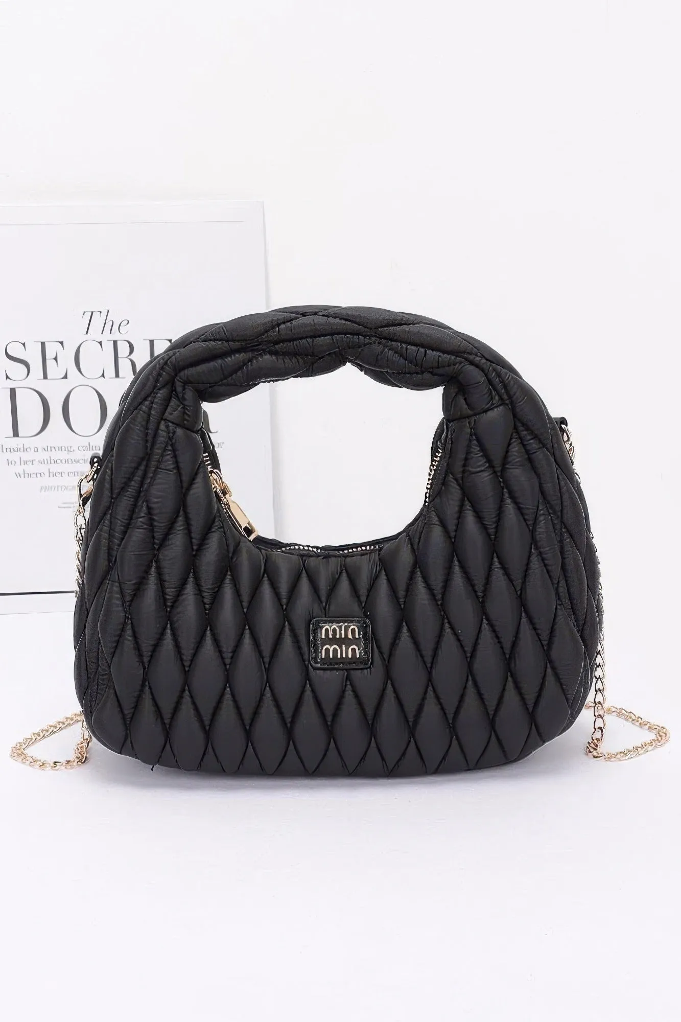 Quilted Faux Leather Hobo Bag