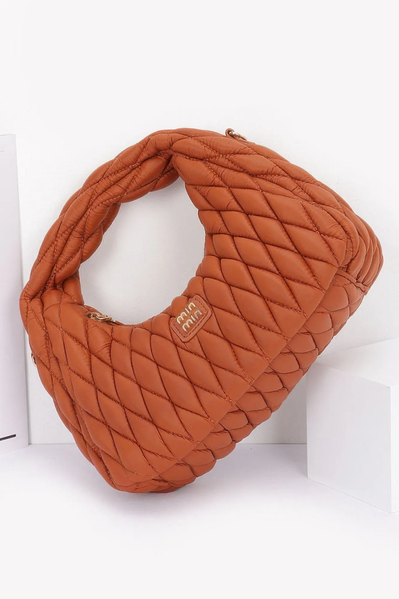 Quilted Faux Leather Hobo Bag
