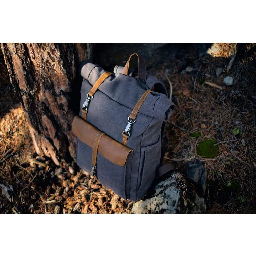 Retro Roll-top Canvas Backpack
