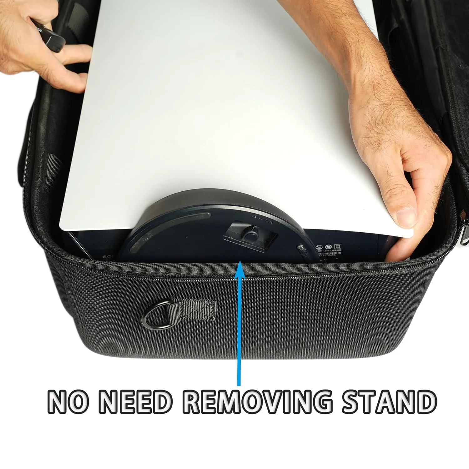 RIGICASE Hard carry case for ps5/ps5 pro/ps5 slim(no removing stand), Hard travel case for playstation and accessosries,with handle/adjustable shoulder strap, plenty of foam cushion