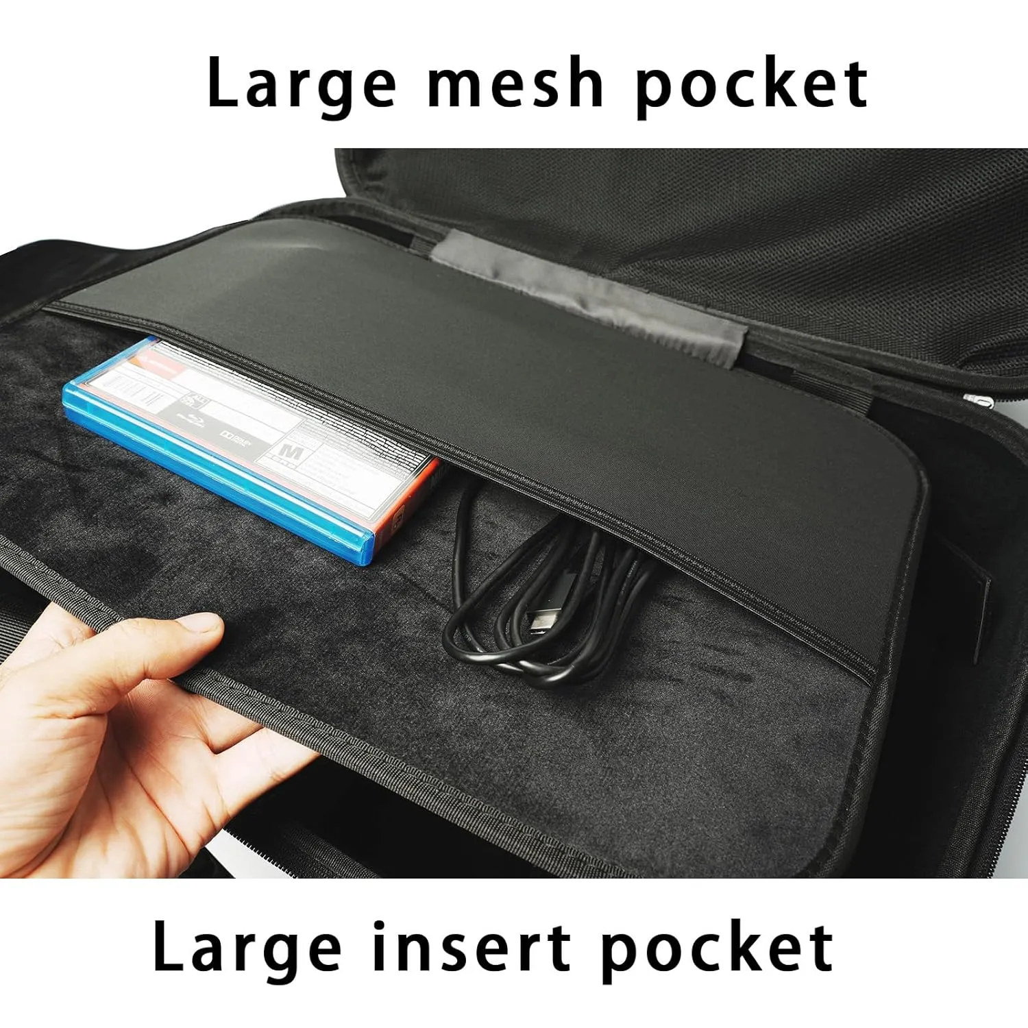 RIGICASE Hard carry case for ps5/ps5 pro/ps5 slim(no removing stand), Hard travel case for playstation and accessosries,with handle/adjustable shoulder strap, plenty of foam cushion