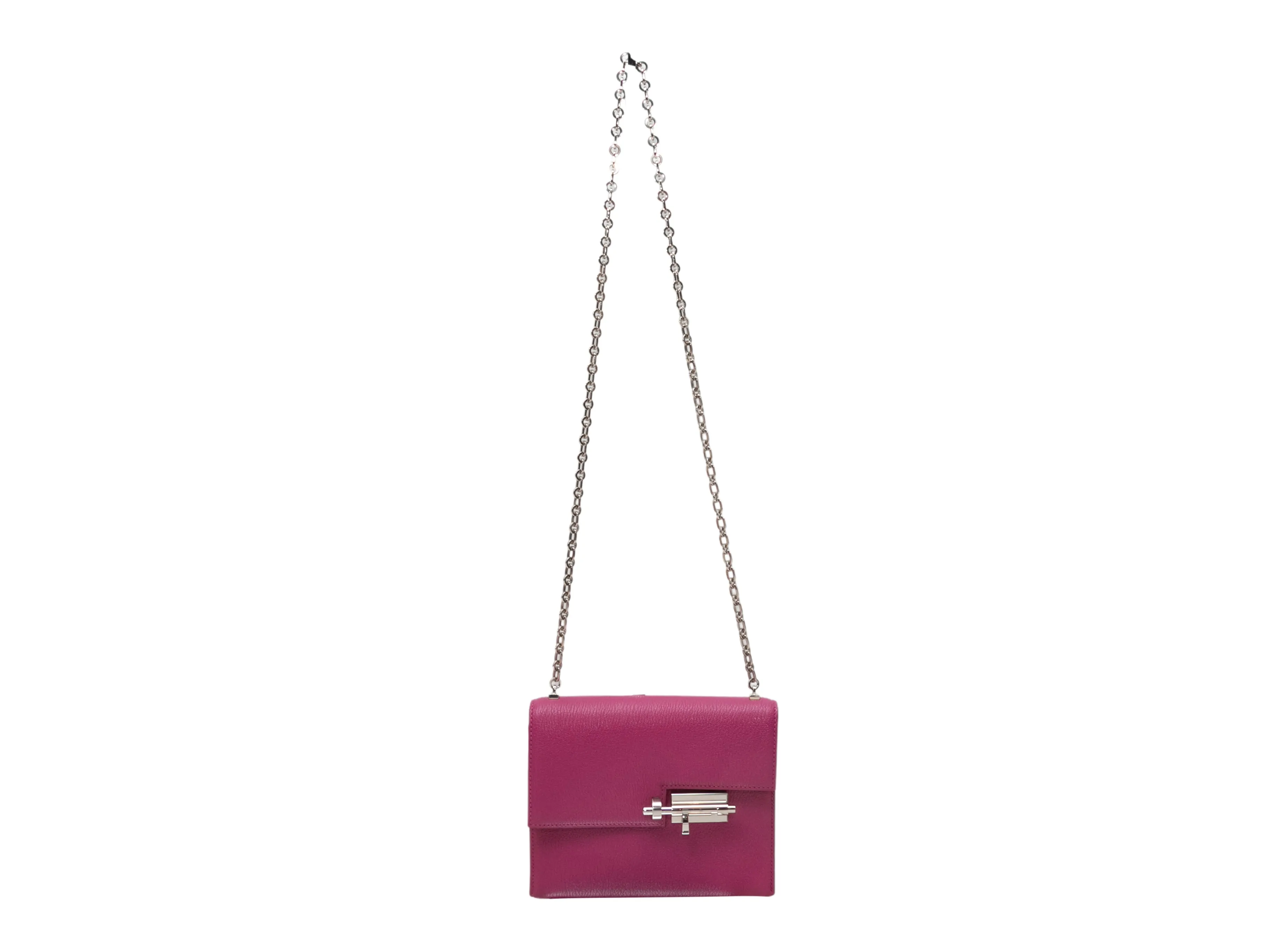 Rose Pourpre Hermes Mini Verrou Crossbody Bag