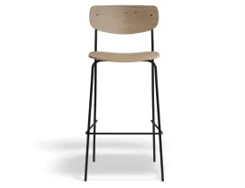 Rylie Stool - Natural Ash Seat and Backrest - 75cm Bar Height
