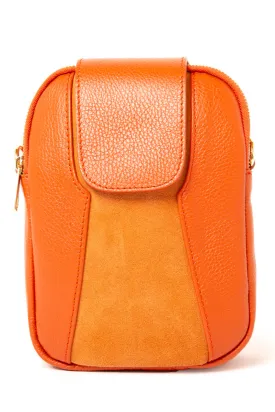 Saffron Leather & Suede Cross Body Handbag