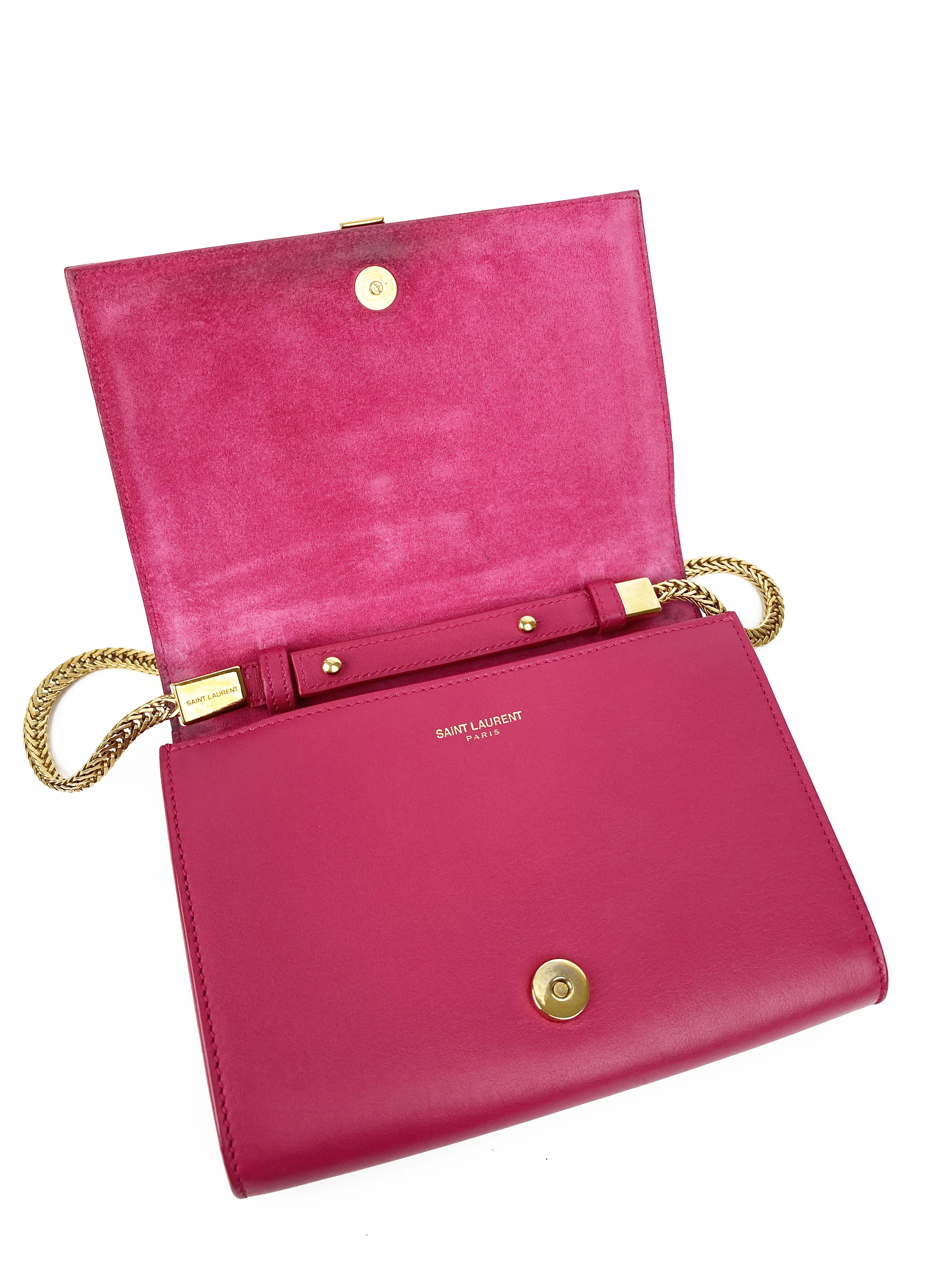 Saint Laurent Mini Pink Ligne Crossbody Bag