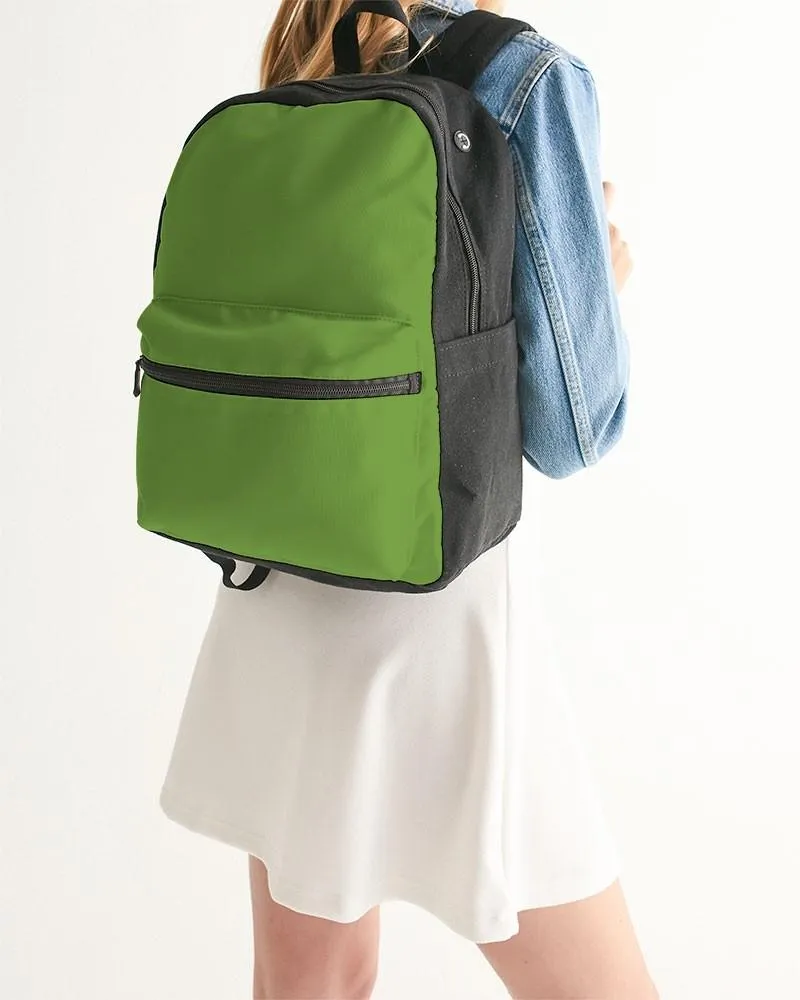 Shaded Warm Green Canvas Backpack | C50M0Y100K30