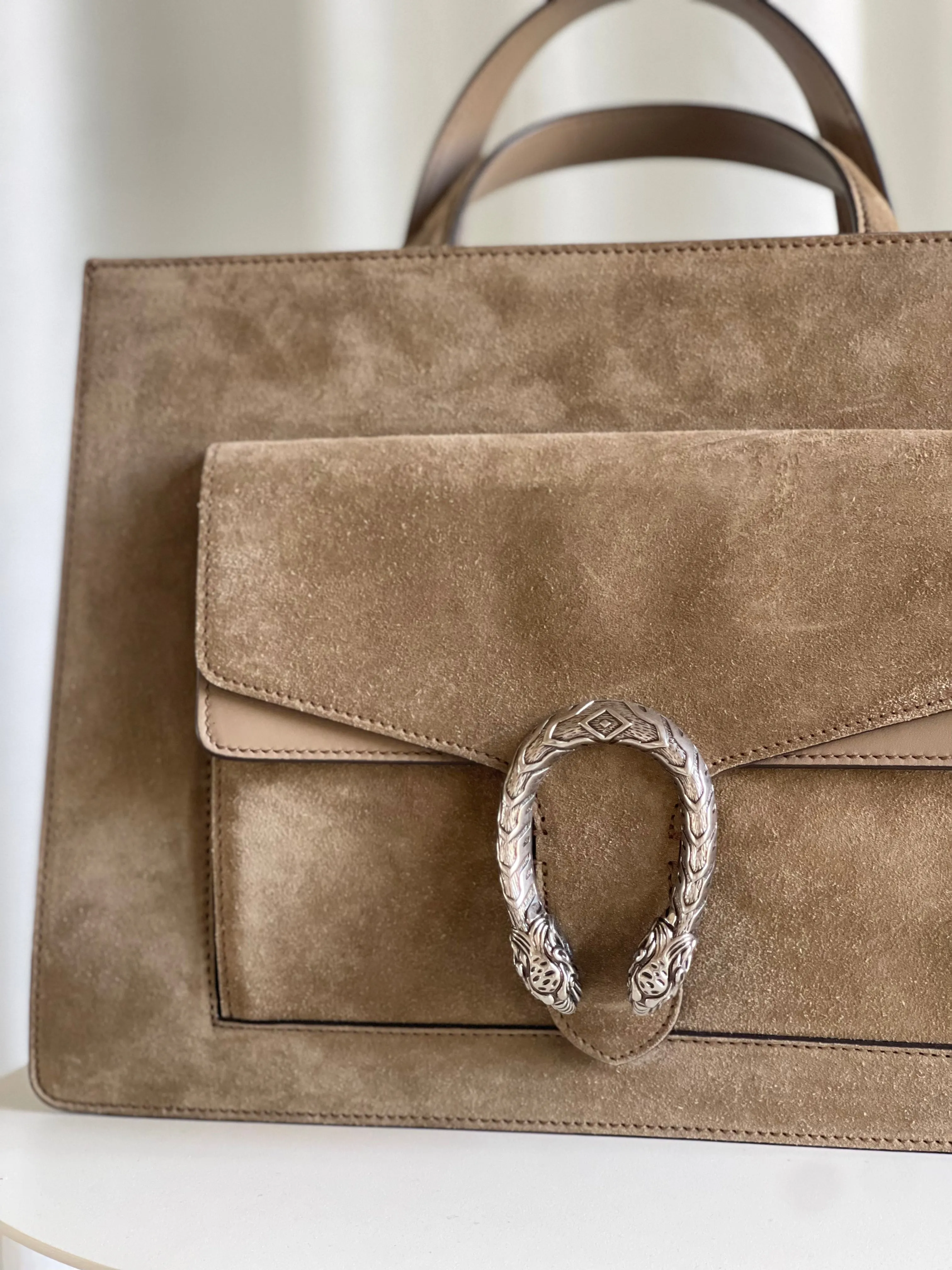 Suede Dionysus Tote Bag