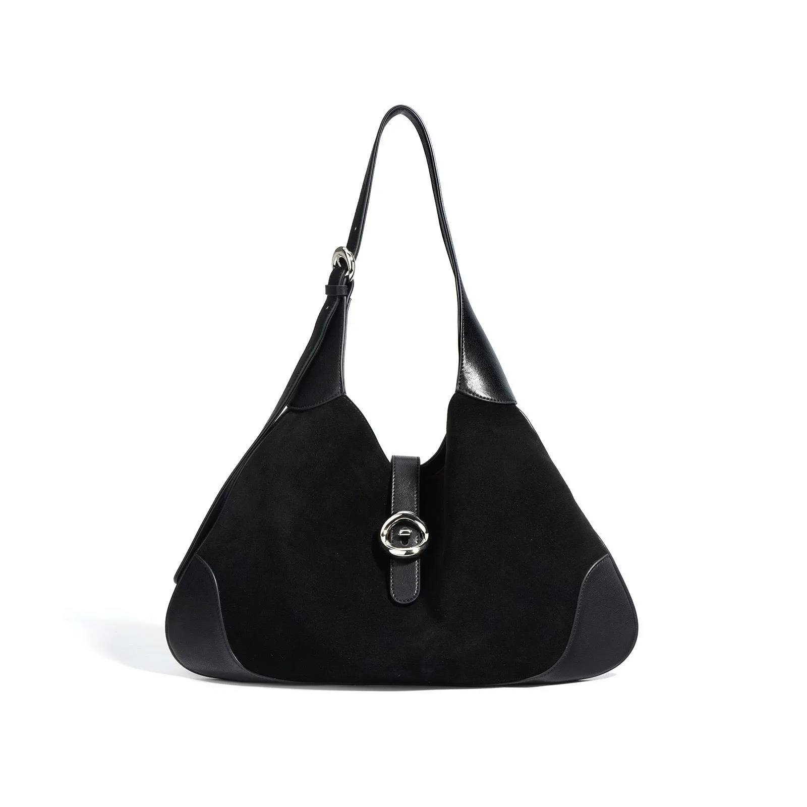 Suede Shoulder Bag - Black