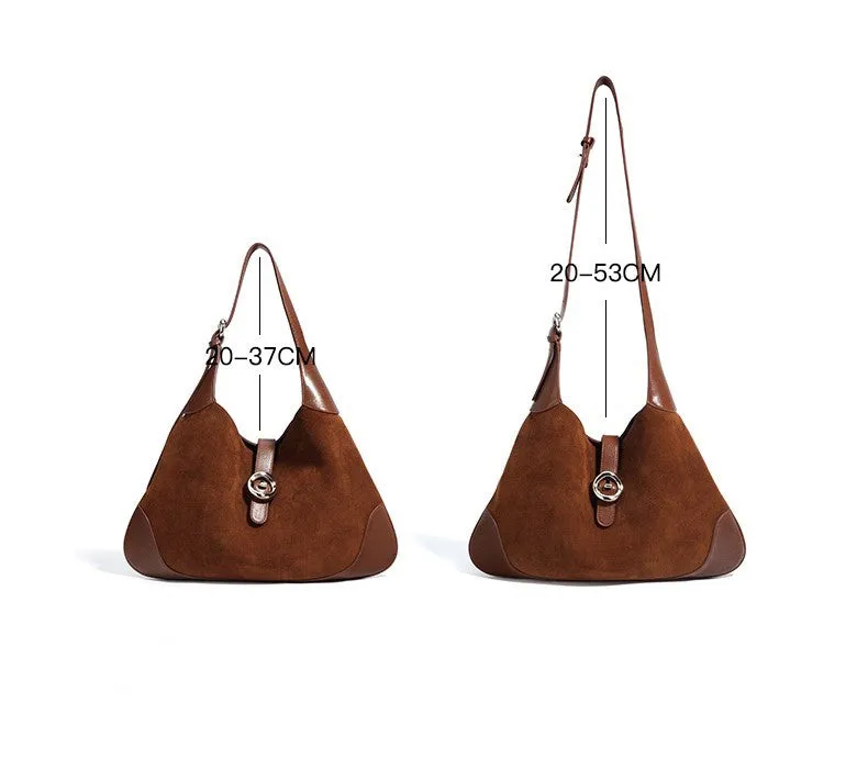 Suede Shoulder Bag - Black