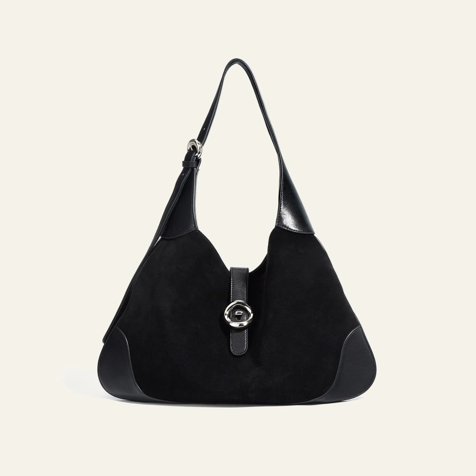 Suede Shoulder Bag - Black