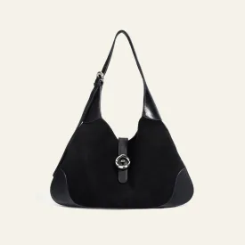 Suede Shoulder Bag - Black