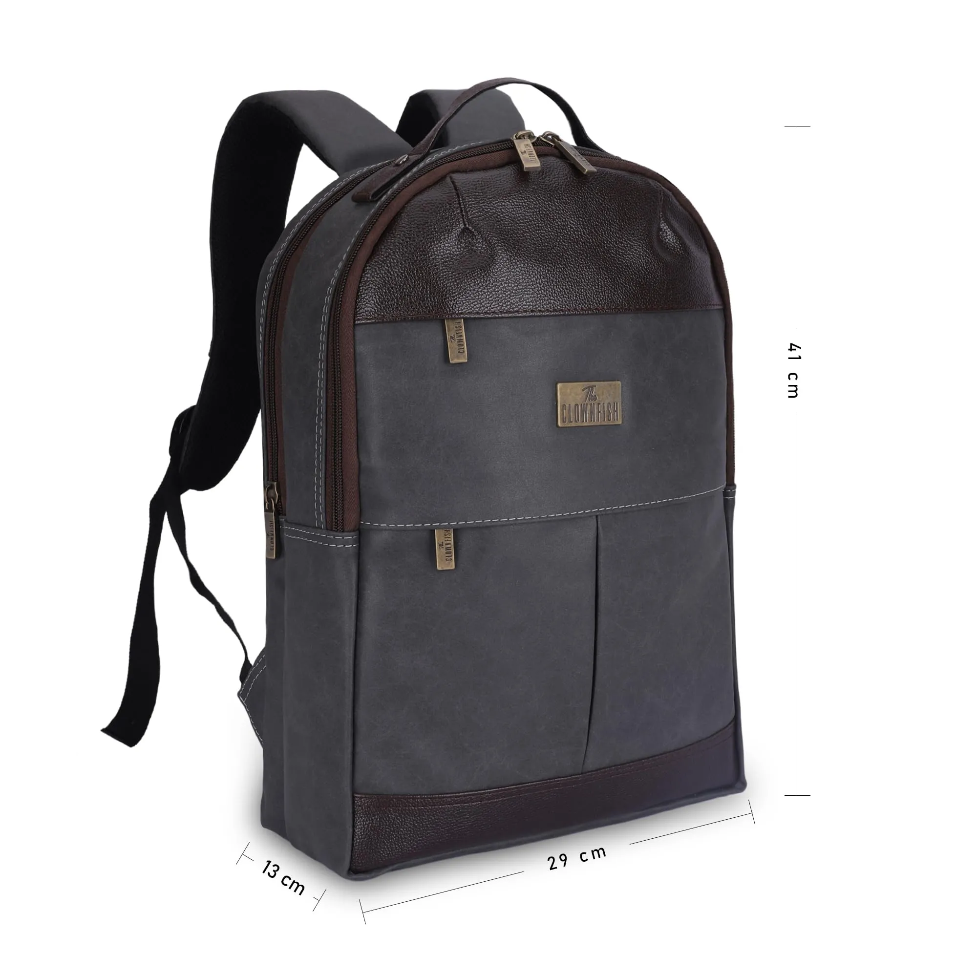 THE CLOWNFISH Cybershield Laptop Backpack - Stylish, Water-resistant | 15.5L | Dark Grey