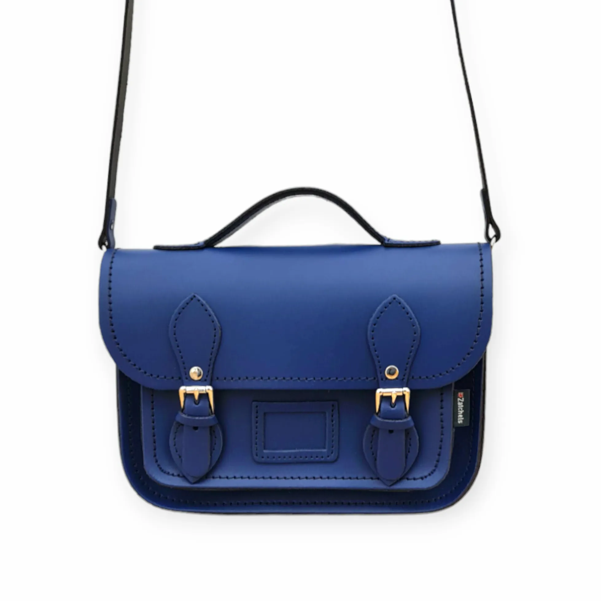 The Royal - Leather Midi Satchel in Royal Blue