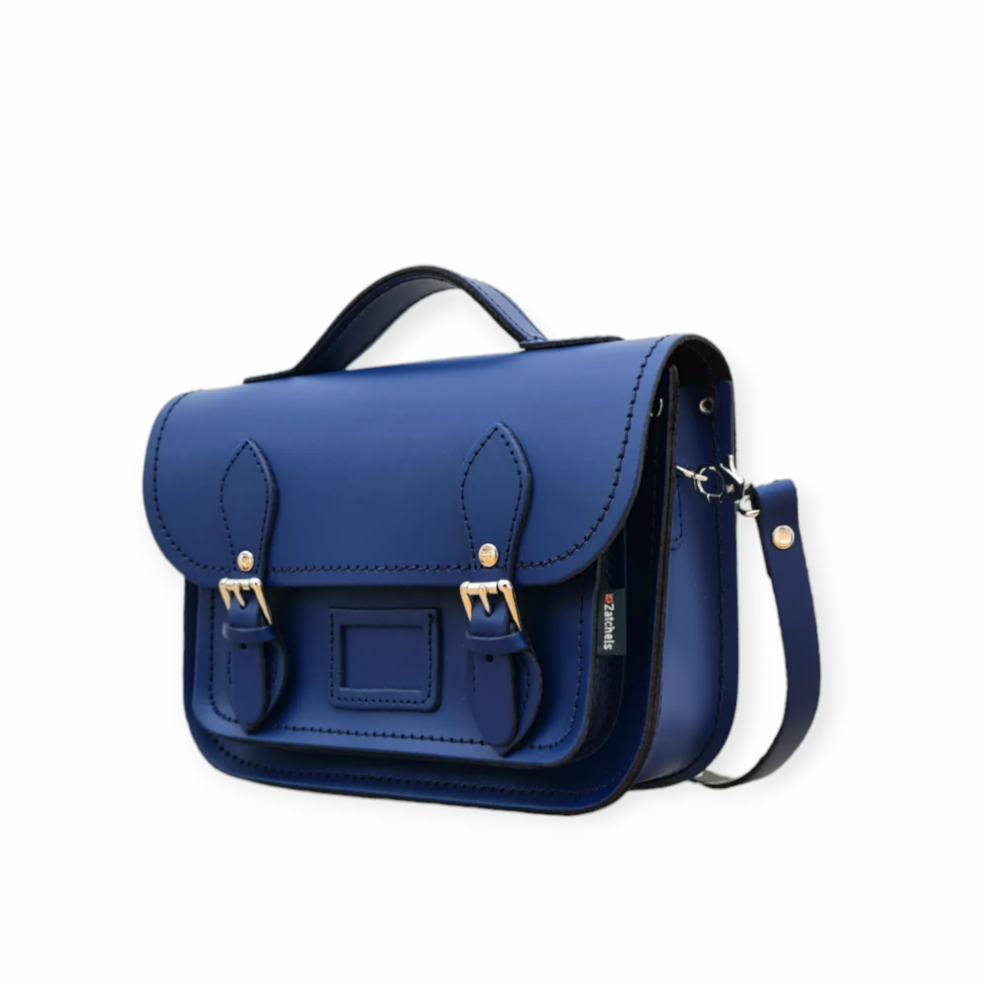 The Royal - Leather Midi Satchel in Royal Blue