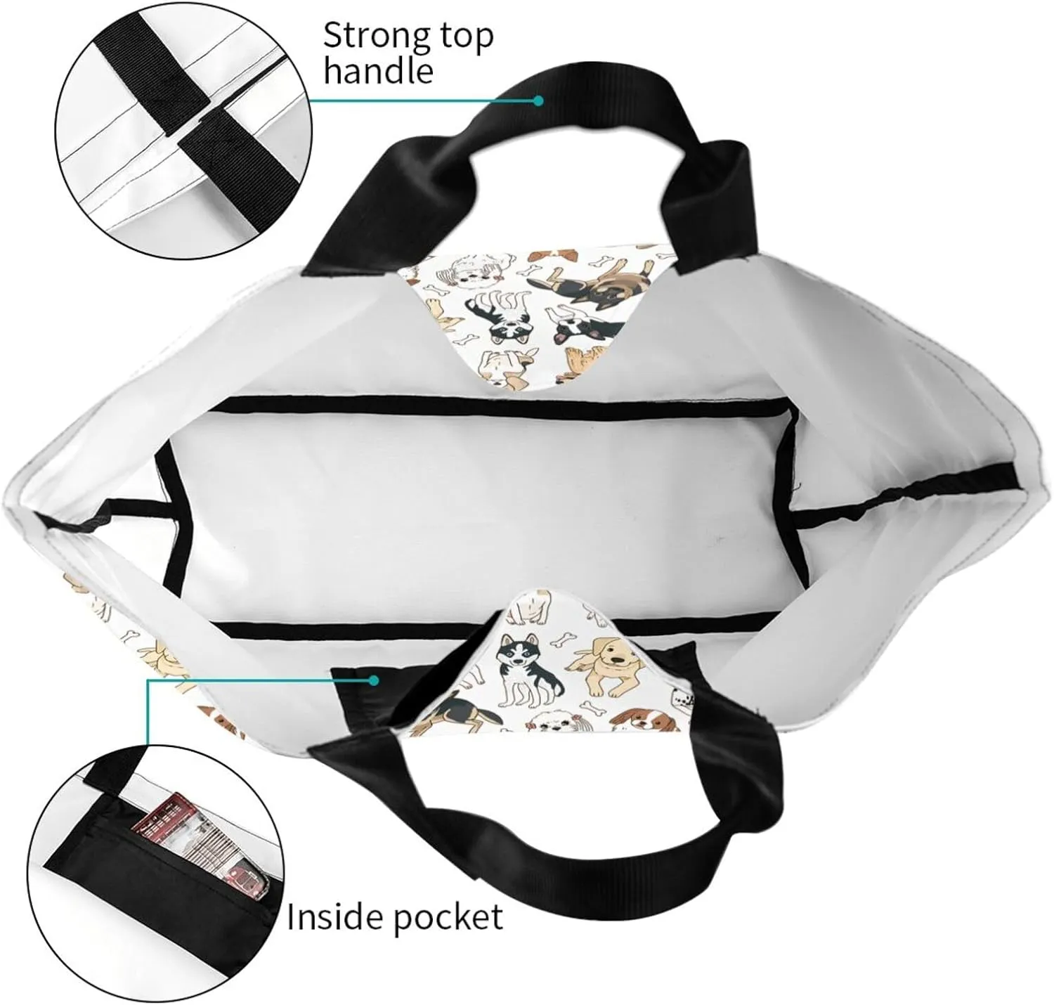 Tote Shoulder Bag Large Durable Handbag Lightweight Stylish for Daily Use-19.7x15.7x5.9 Inch