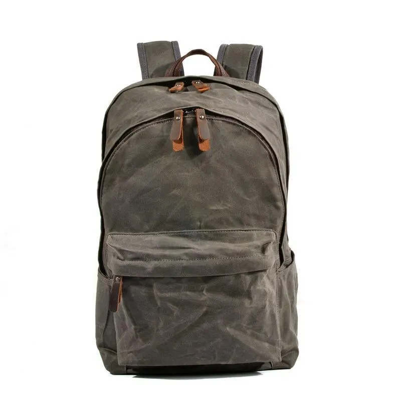 Vintage Waxed Canvas Backpack Mens
