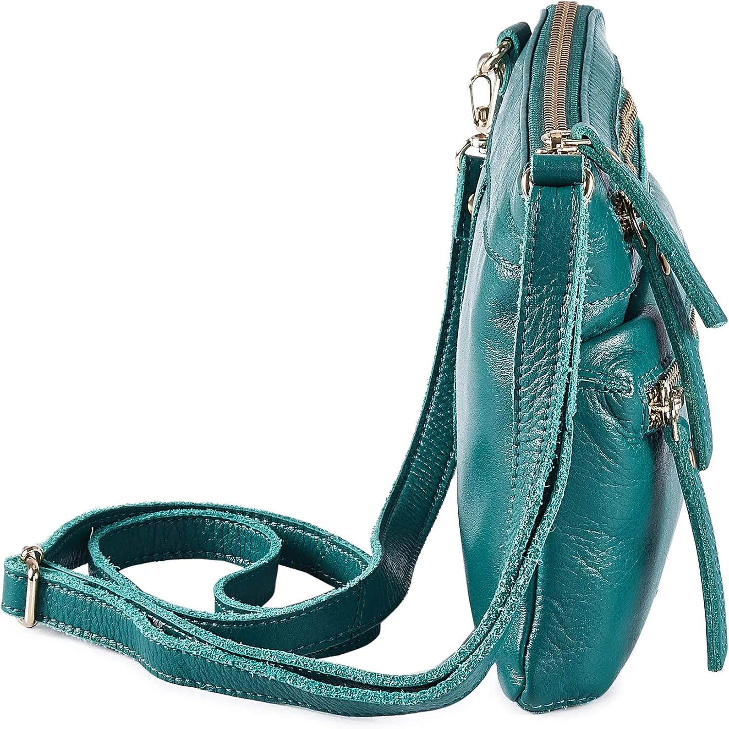 Wise Owl Accessories Small Crossbody Sling Bag Real Leather Purse for Women Crossover Trendy Shoulder Handbag