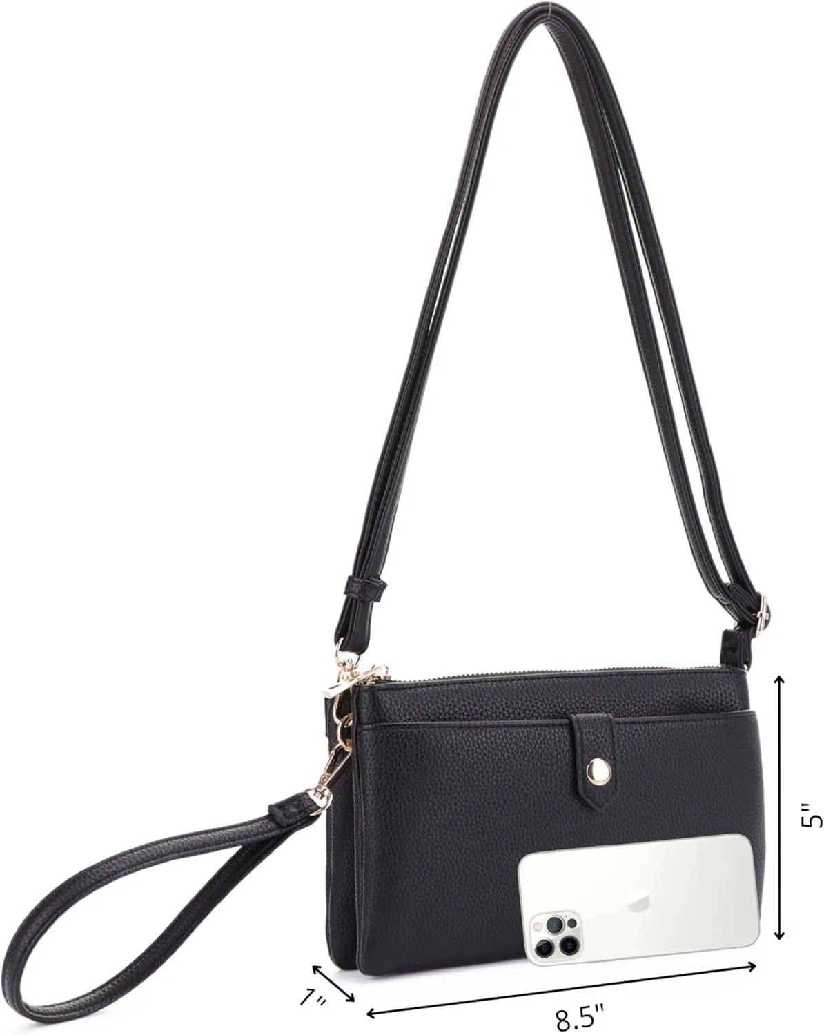 Women's Crossbody Shoulder Bag Cell Phone Purse Wallet Wristlet Clutch with Adjustable Strap and Zipper