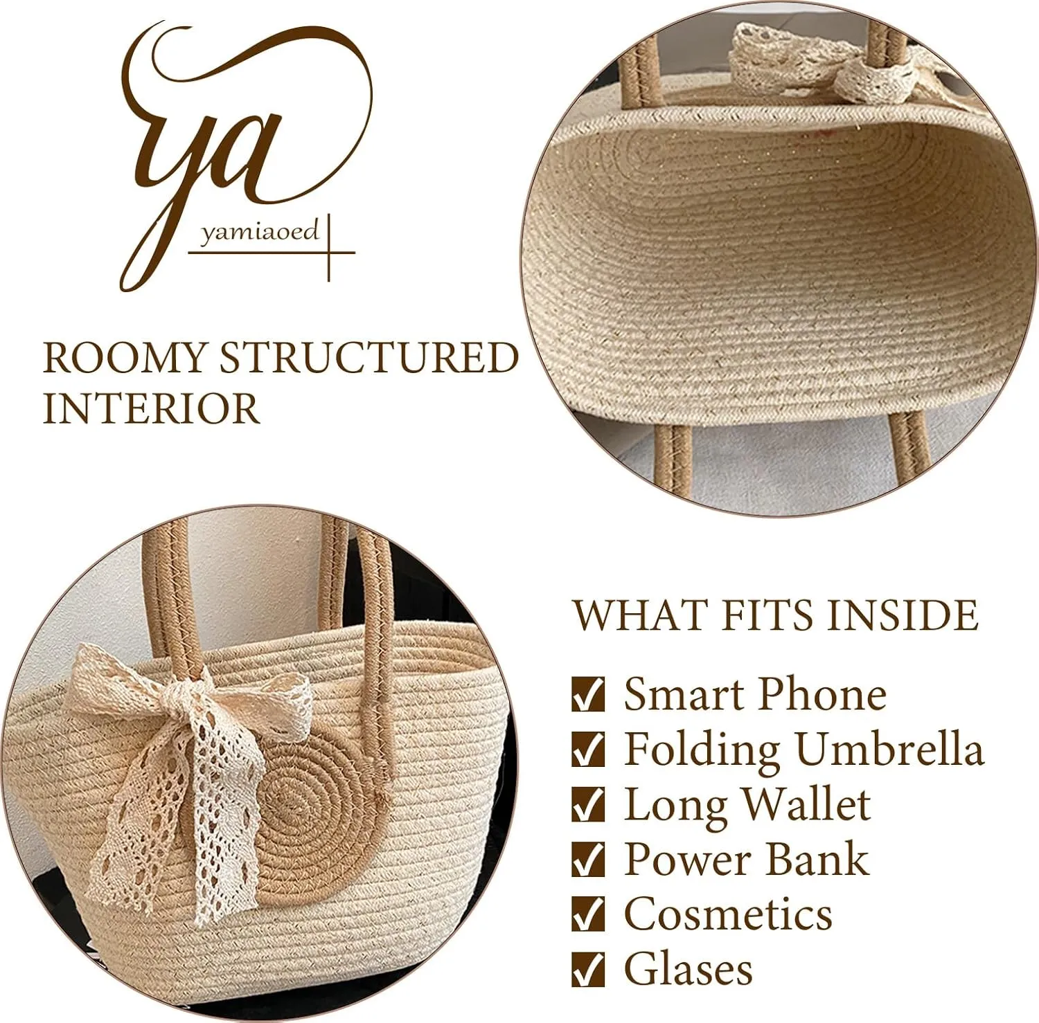 Women's Straw Beach Top HandleTote Bag Ideal Summer Top Handle Vintage Shoulder Handbag